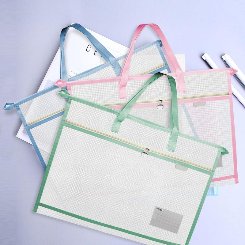 WUEURU 6 Pcs A3 Project Bag for Quilting Craft Storage with Handles for Art Bag Tote Bag File Carrying Storage - Image 4